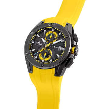 Lotus Vortex Black Dial Calendar Leather Men’s Watch | 18943/1